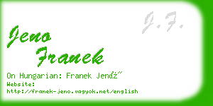 jeno franek business card